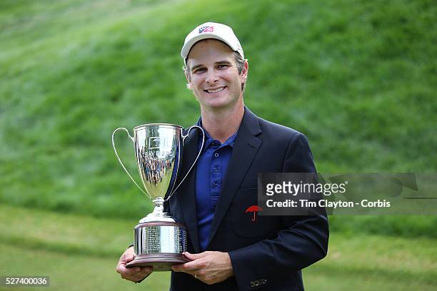 Kevin Streelman, USA, with the trophy after winning the Travelers Championship at the TPC River Highlands, Cromwell, Connecticut, USA. 22nd June...