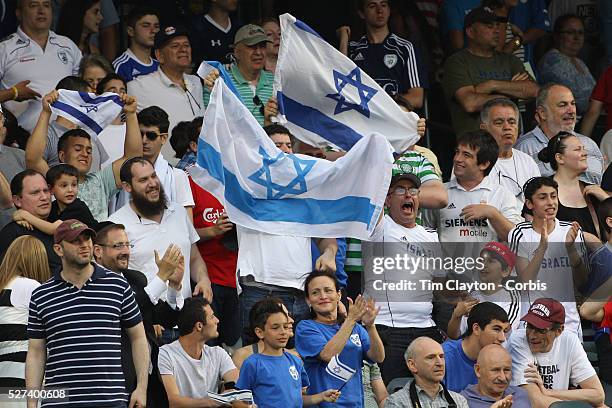 Israeli fans celebrate a goal during the Israel V Honduras International Friendly football match at Citi Field, Queens, New York, USA. 2nd June 2013....