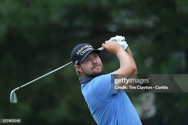 Ryan Moore, USA, in action during the final round of the Travelers Championship at the TPC River Highlands, Cromwell, Connecticut, USA. 22nd June...
