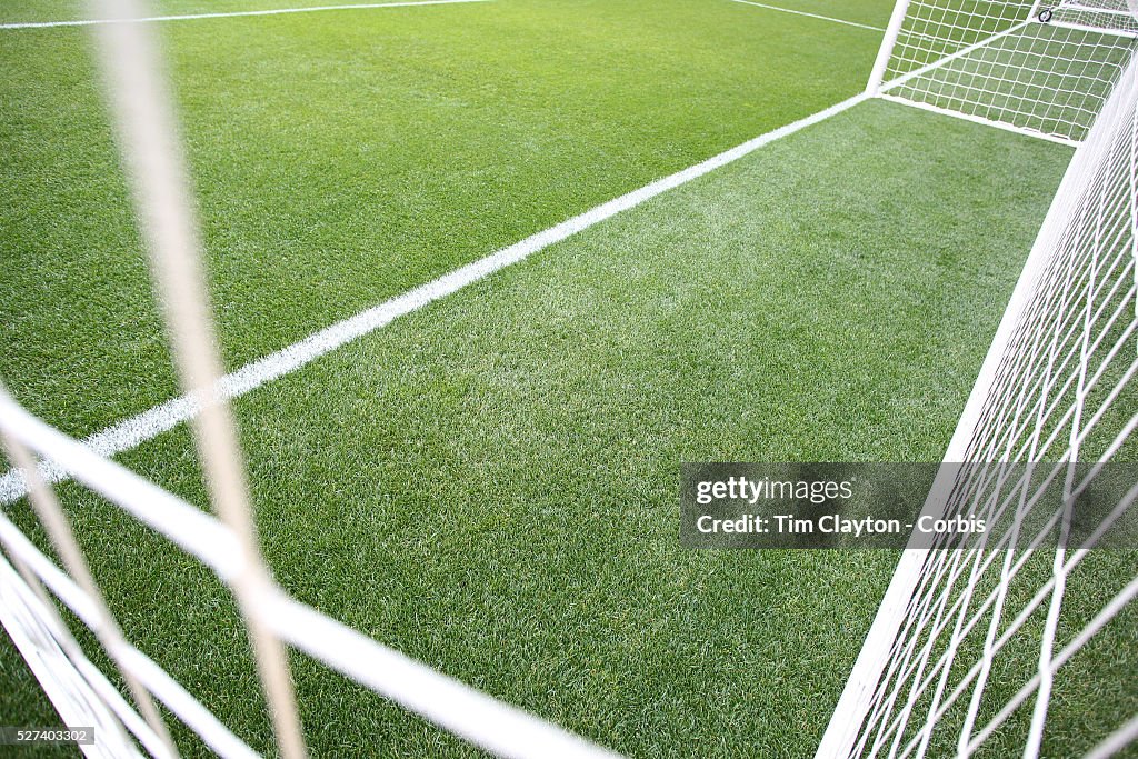 A generic image of a professional soccer goal