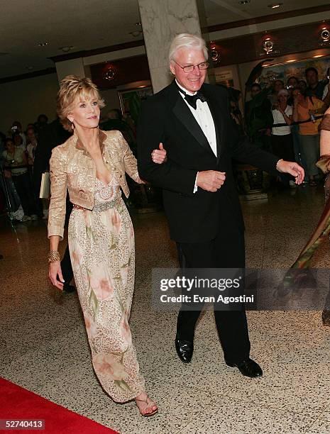 Actress Jane Fonda attends with an unidentified guest the White House Correspondents dinner at the Washington Hilton Hotel April 30, 2005 in...