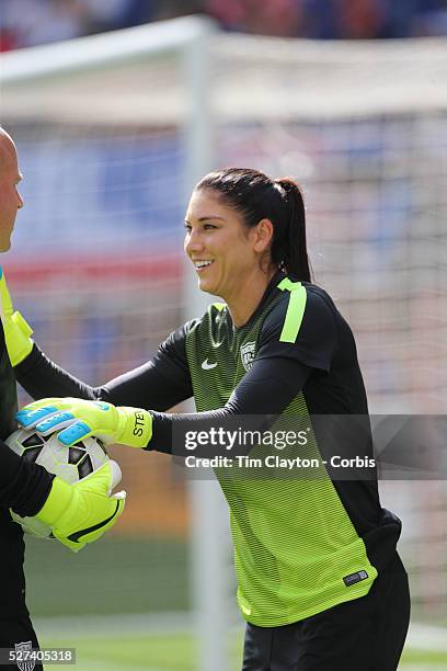 Women's National Team goalkeeper Hope Solo warming up before the U.S. Women's National Team Vs Korean Republic, International Soccer Friendly in...