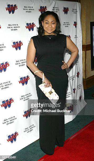 Actress Raven-Symone arrives at 26th Annual Young Artist Awards at the Sportsmen's Lodge on April 30, 2005 in Los Angeles, California.