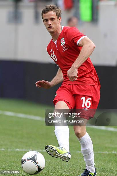 Israel Jimenez, Wales, in action during the Mexico V Wales international football friendly match at MetLife Stadium, East Rutherford, New Jersey,...