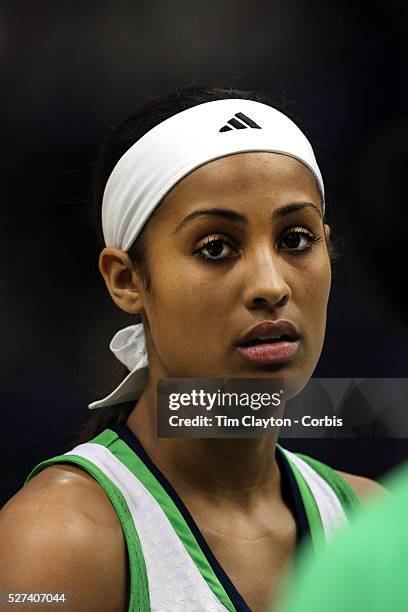 Skylar Diggins, Notre Dame, during warm up before the Connecticut V Notre Dame Final match won by Notre Dame during the Big East Conference, 2013...