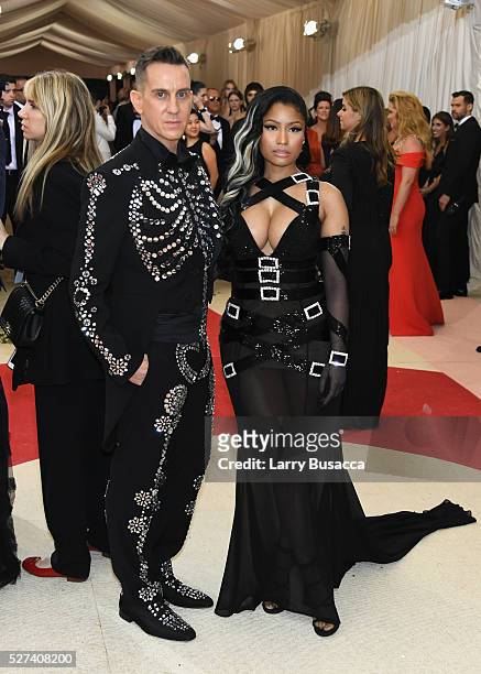 Fashion designer Jeremy Scott and rapper Nicki Minaj attend the "Manus x Machina: Fashion In An Age Of Technology" Costume Institute Gala at...