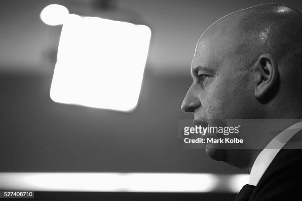 Todd Greenberg speaks to the media during an NRL press conference at NRL Headquarters on May 3, 2016 in Sydney, Australia. The NRL announced today...