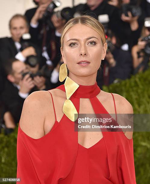 Tennis player Maria Sharapova attends the "Manus x Machina: Fashion In An Age Of Technology" Costume Institute Gala at Metropolitan Museum of Art on...