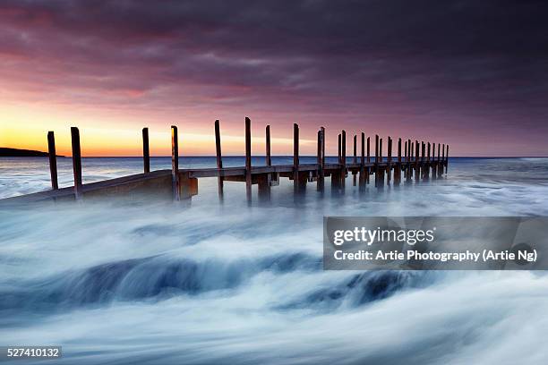 quindalup jetty, dunsborough, western australia - busselton jetty stock pictures, royalty-free photos & images