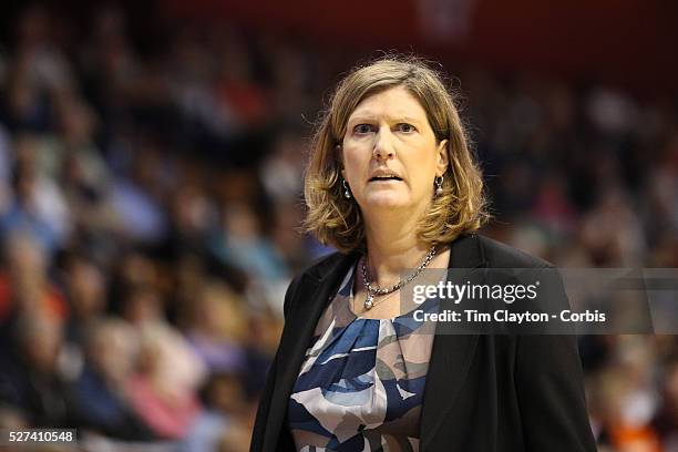 Anne Donovan, head coach of the Connecticut Sun, on the sideline during the Connecticut Sun Vs New York Liberty WNBA regular season game at Mohegan...