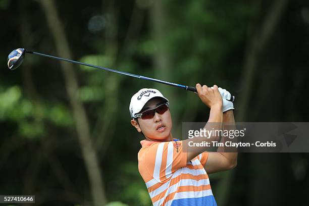 Sang-Moon Bae, South Korea, in action during the third round of the Travelers Championship at the TPC River Highlands, Cromwell, Connecticut, USA....