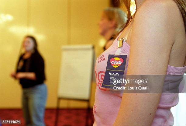 Natalie Pike prepares for her cabaret routine on her rep training weekend. The Britannia Country House Hotel, Didsbury Manchester. | Location: The...