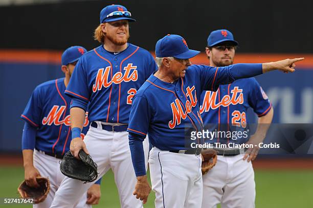 New York Mets manager Terry Collins during the New York Mets V Miami Marlins, Major League Baseball game which went for 20 innings and lasted 6 hours...