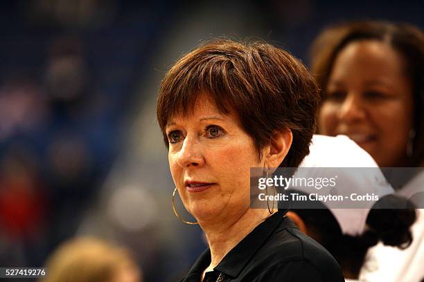 Notre Dame head coach Muffet McGraw during the Connecticut V Notre Dame Final match won by Notre Dame during the Big East Conference, 2013 Women's...