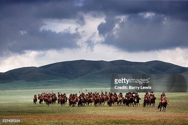 Genghis Khan's 800th anniversary Festival of Eurasia. A re-enactment of the unification of the Mongolian tribes under Genghis Khan using 500 cavalry...