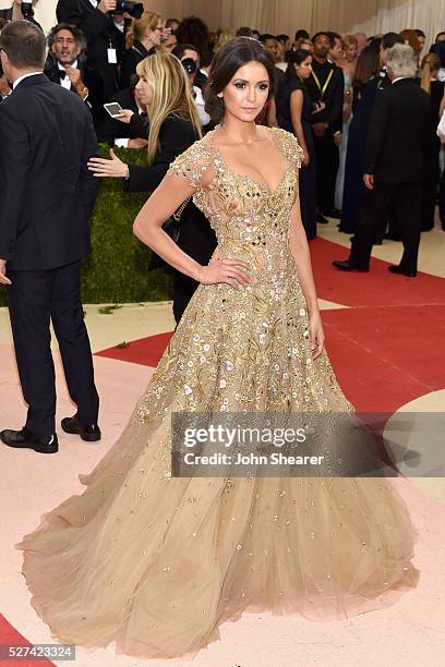 Actress Nina Dobrev attends the "Manus x Machina: Fashion In An Age Of Technology" Costume Institute Gala at Metropolitan Museum of Art on May 2,...