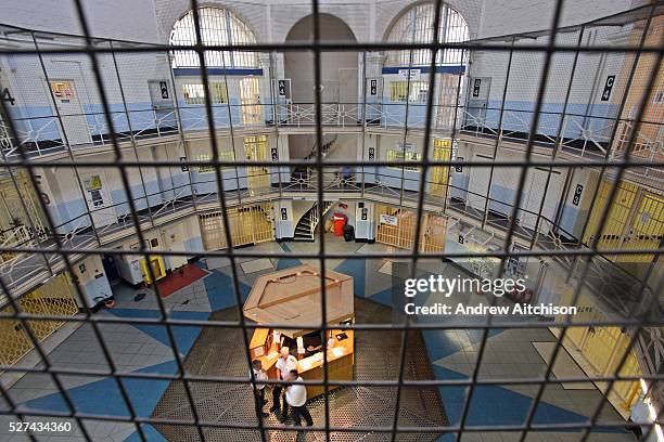 This section of Wandsworth prison is known as the central star and it leads to all original wings of the prison. HMP Wandsworth in South West London...