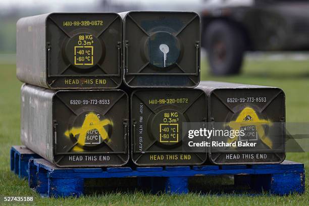 Cases of Rapier surface-to-air missile equipment stationed on Blackheath, a security measure in readiness for the London 2012 Olympic games. The...