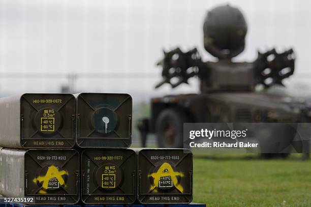 Cases of Rapier surface-to-air missile equipment stationed on Blackheath, a security measure in readiness for the London 2012 Olympic games. The...