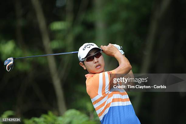 Sang-Moon Bae, South Korea, in action during the third round of the Travelers Championship at the TPC River Highlands, Cromwell, Connecticut, USA....