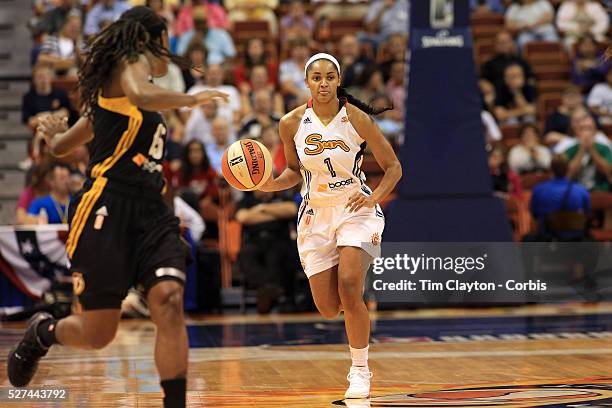 Sydney Carter, Connecticut Sun, in action during the Connecticut Sun V Tulsa Shock WNBA regular game at Mohegan Sun Arena, Uncasville, Connecticut,...