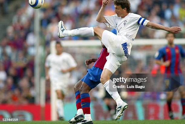 Laurent Viaud of Albacete in action during the La Liga match between FC Barcelona and Albacete on May 1, 2005 at Nou Camp Stadium in Barcelona, Spain.