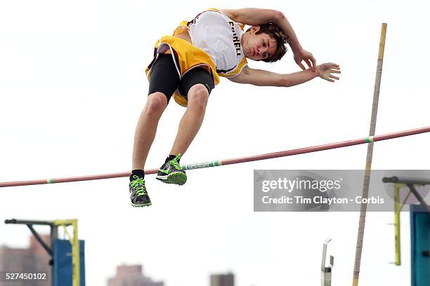 High school competitors in action during the Pole Vault competition at the 2013 NYC Mayor's Cup Outdoor Track and Field Championships at Icahn...