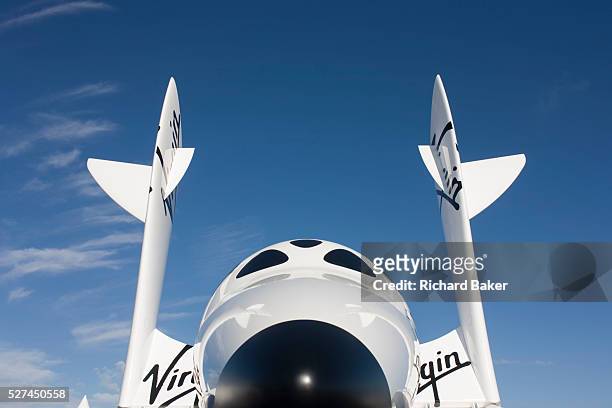 Scaled model of Virgin Galactic's space tourism vehicle, SpaceShipTwo at the Farnborough air show. The Scaled Composites Model 339 SpaceShipTwo is a...