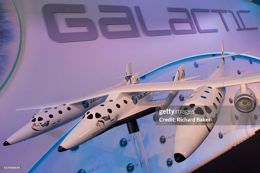 UK - Farnborough - Virgin Galactic's WhiteKnightTwo space vehicle model
