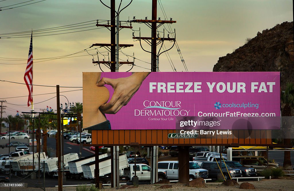 USA-California-Palm Springs-Billboard for plastic surgery.