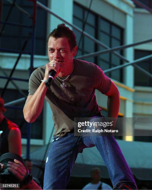 Vocalist Brad Arnold of the band 3 Doors Down performs during day five of Sunfest, Florida's largest music, art, and waterfront festival on May 1,...