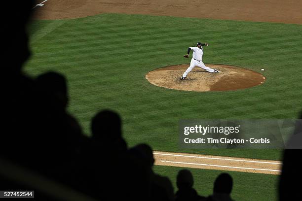 Sabathia, New York Yankees, pitching during the New York Yankees V Baltimore Orioles American League Division Series play-off decider at Yankee...