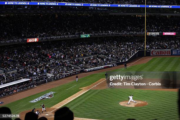 Sabathia, New York Yankees, pitching during the New York Yankees V Baltimore Orioles American League Division Series play-off decider at Yankee...