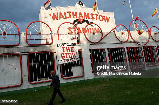 Fan heads into Walthamstow Stadium on the last night of racing Saturday night. After a 75 year history the dog racing stadium closed as a result of...