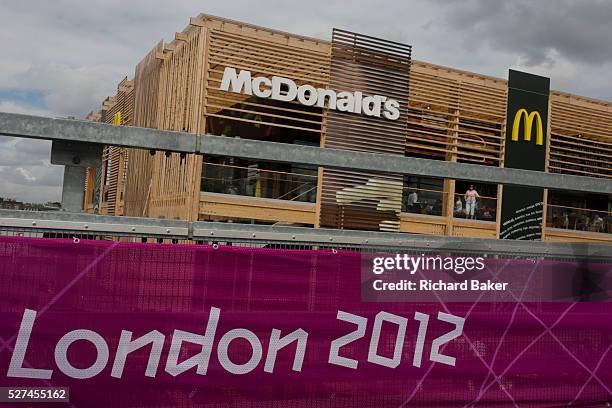 The world's biggest McDonald's in the Olympic Park during the London 2012 Olympics. Or the past 40 years McDonalds has been the Official Restaurant...