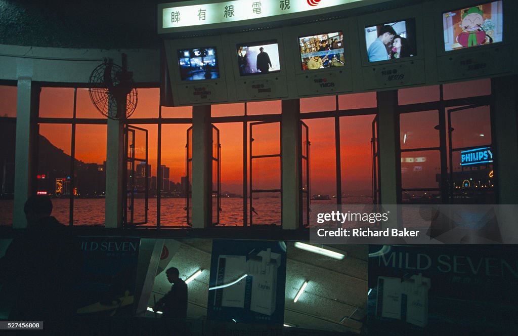 China - Hong Kong - Window view at the Star Ferry terminal