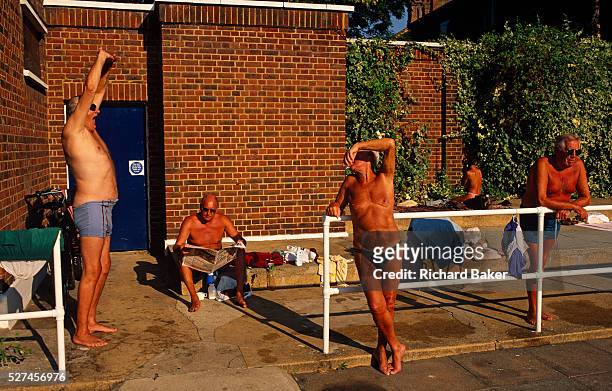 Four friends gather every morning in the summer at Brockwell Lido. This is a favourite place in the capital for varied groups of people to meet, swim...