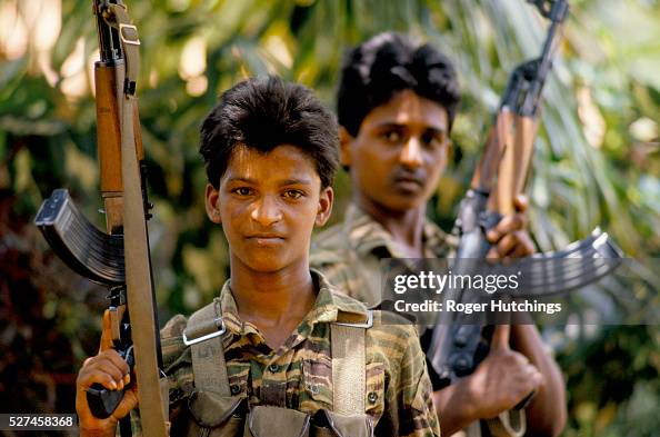 Tamil Tiger fighters in and around Jaffna in The north of Sri Lanka ...