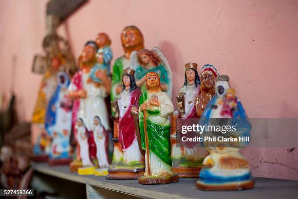 Religious articles shop selling beads and ceremonial herbs. Santeria is a syncretic religion practiced in Cuba, it is a mixture of Yoruba tribal...