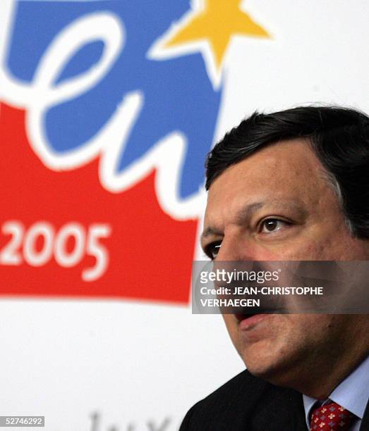 Jose Manuel Barroso, president of the EU commission, gives a press conference after the14th EU-Japan summit, 02 may 2005 in Luxembourg. The exchange...