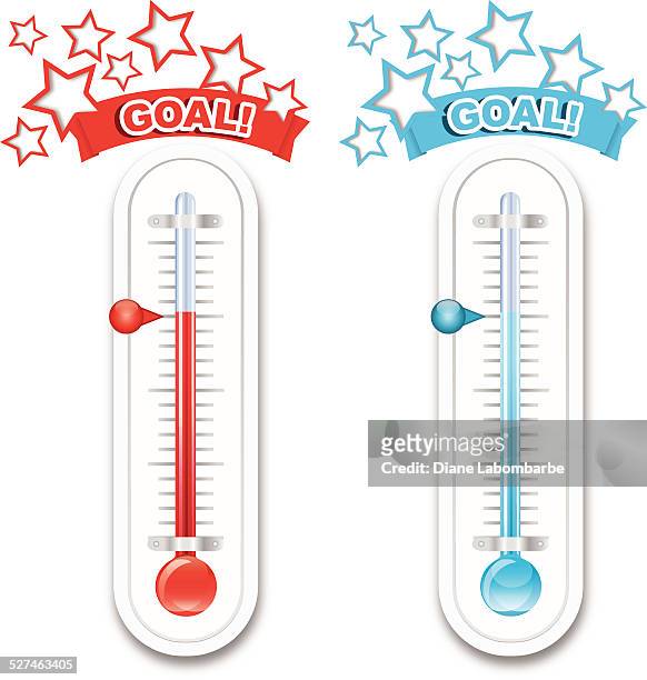 fundraiser  goal thermometers - thermometer stock illustrations
