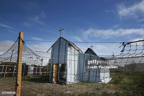 The Church in 'the Jungle' migrant camp in Calais, France, August 10, 2015. The Calais jungle is the nickname given to a series of camps in the...