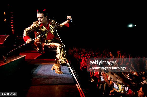 The Irish rock Band U2 perform in Paris on the first stage of their 1993 tour European tour called Zooropa