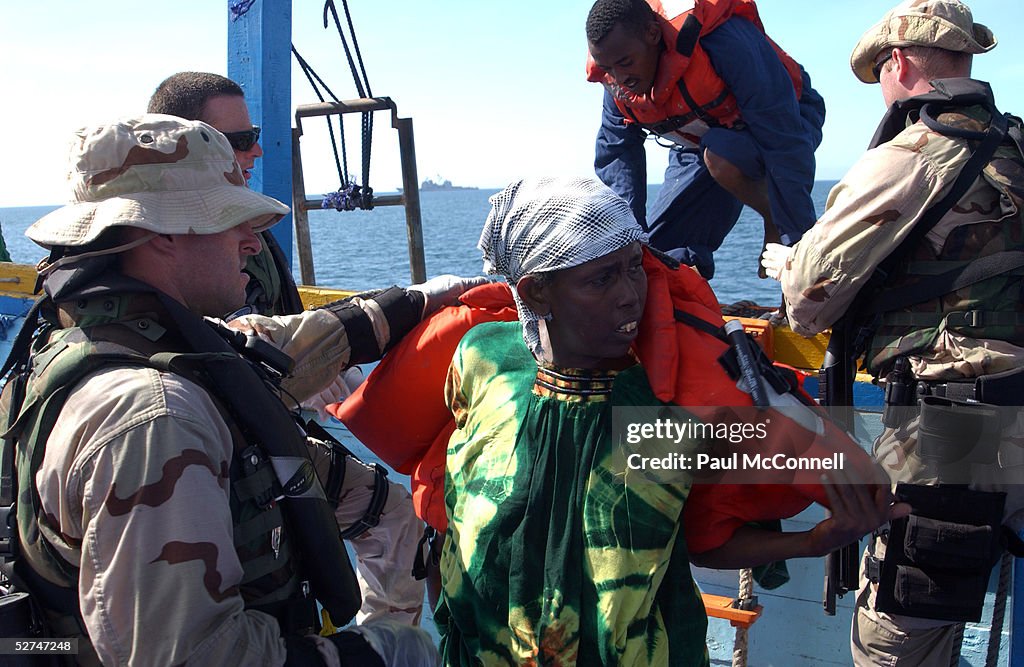 US And German Navy Rescue Fisherman