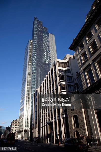 Office building Heron Tower in the City of London. The Heron Tower, also referred to as 110 Bishopsgate, is a newly built skyscraper developed by...