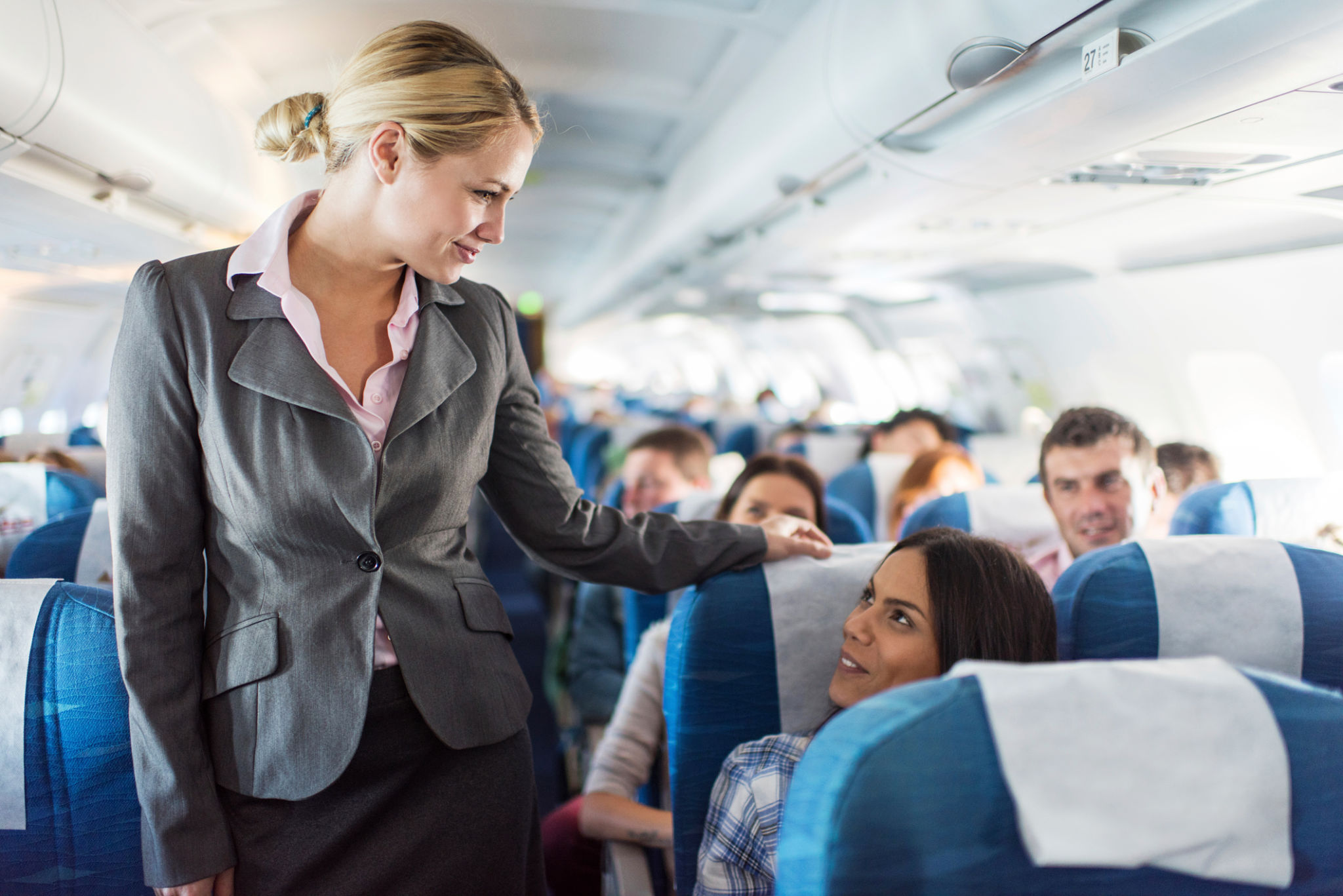 airline staff interacting