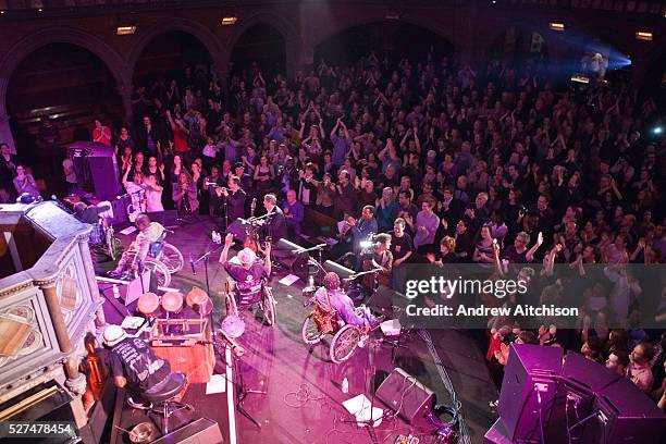 Staff Benda Bilili perform after their UK film premiere at Union Chapel, London.