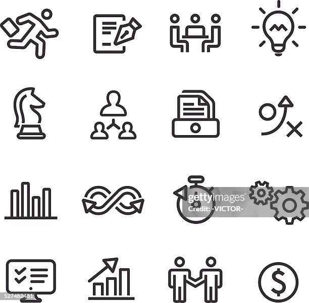 business-workflow-icons-line serie - handhaben stock-grafiken, -clipart, -cartoons und -symbole