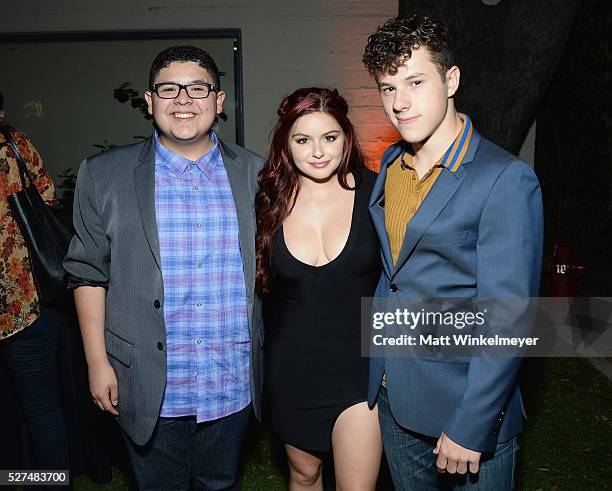 Actors Rico Rodriguez, Ariel Winter and Nolan Gould attend ABC's "Modern Family" ATAS Emmy Event After Party at Fox Studios on May 2, 2016 in Los...