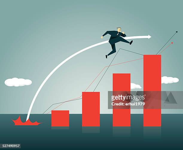 winning, bar graph, stock market,high jump,high, jumping - high jump stock illustrations